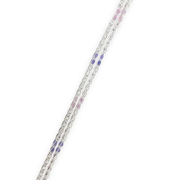 925 Sterling Silver Anklet in Links Design and Colourfull Stones